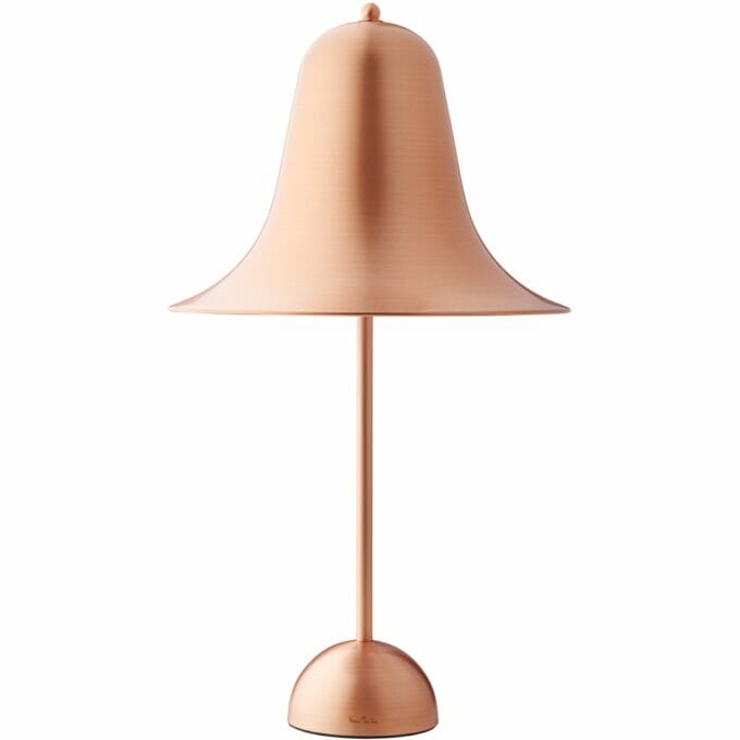 The Pantop table lamp in copper by Verner Panton. The table lamp is built today by Verpan.